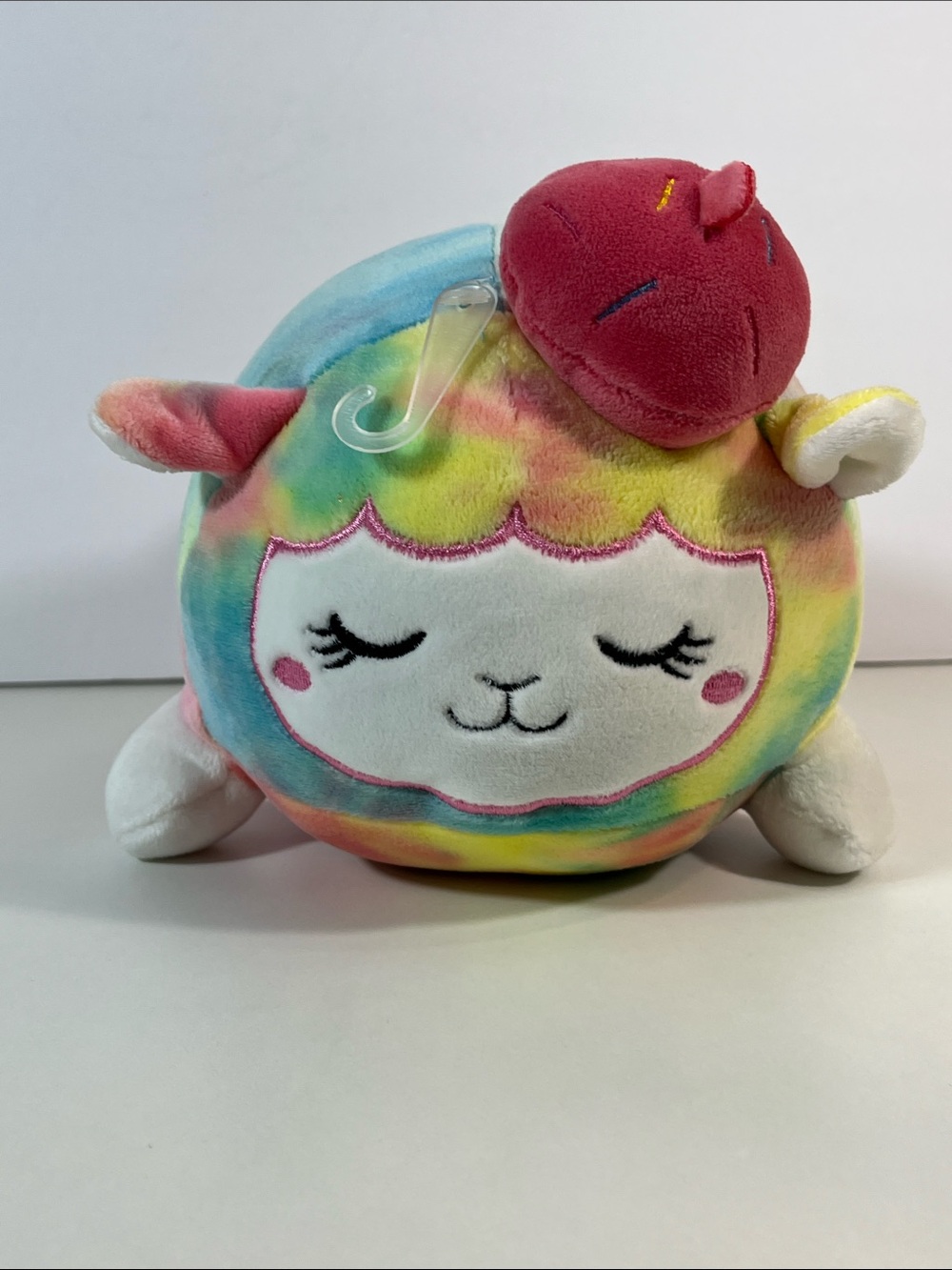 Rainbow Plush Lamb with Strawberry Hat